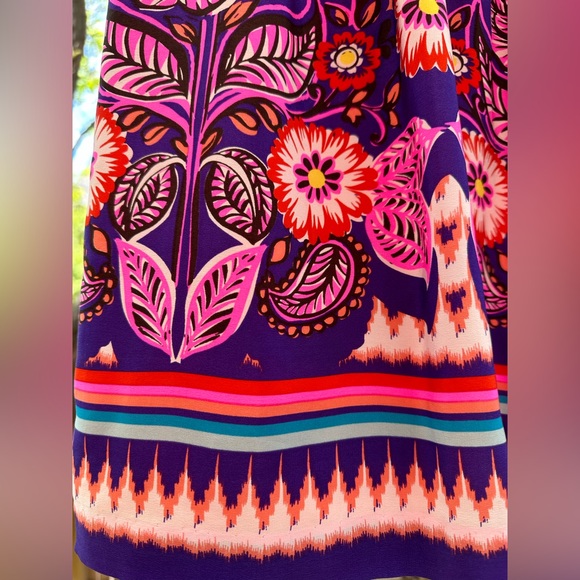 Anthropologie Edmé & Esyllte Bright Vibrant SILK Skirt size 10 - Picture 7 of 14